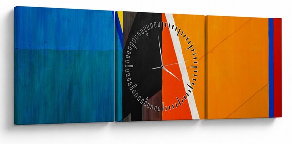 Obraz - Geometrie (s hodinami) (90x30 cm)