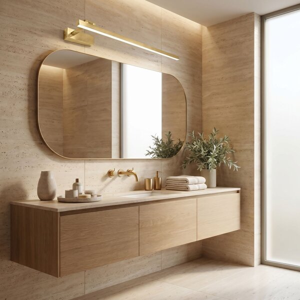Toolight Rea, Koupelnové nástěnné LED svítidlo SWE033-1W 80cm BRUSH GOLD, OSW-20132