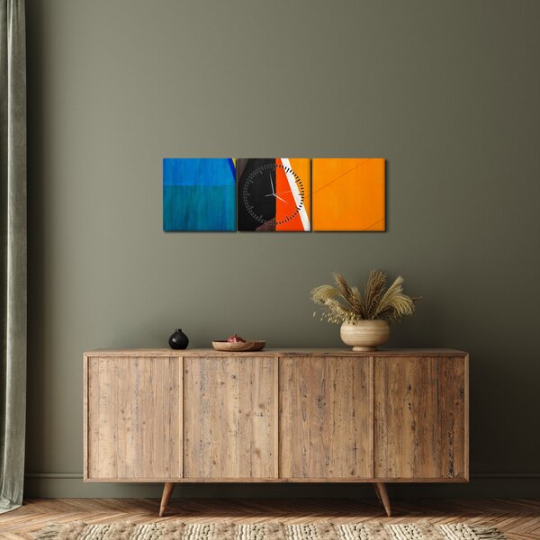 Obraz - Geometrie (s hodinami) (90x30 cm)