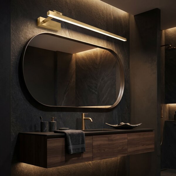 Toolight Rea, Koupelnové nástěnné LED svítidlo SWE033-1W 80cm BRUSH GOLD, OSW-20132