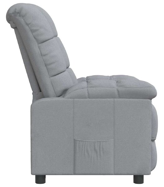 Polohovací křeslo světle šedé textil 289796
