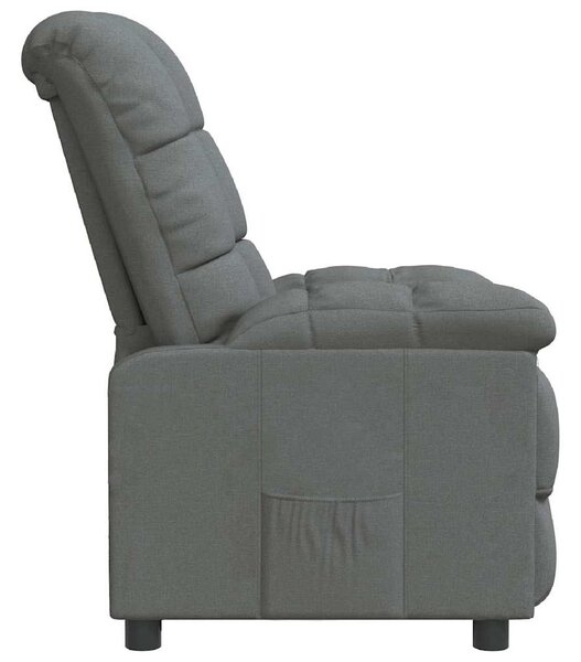 Polohovací křeslo tmavě šedé textil 289797