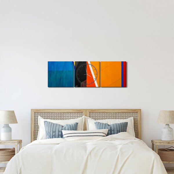 Obraz - Geometrie (s hodinami) (90x30 cm)