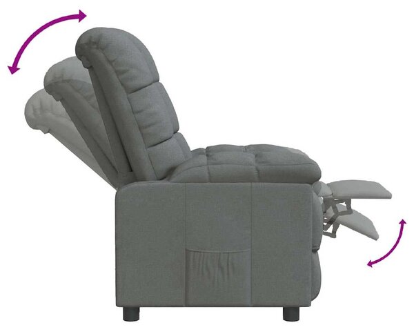 Polohovací křeslo tmavě šedé textil 289797