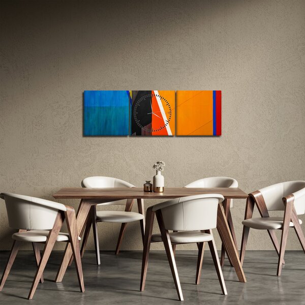 Obraz - Geometrie (s hodinami) (90x30 cm)
