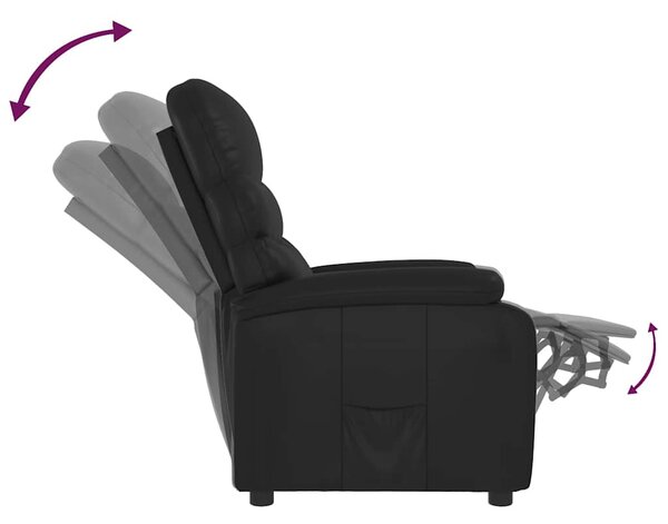 Polohovací křeslo černé umělá kůže 289682