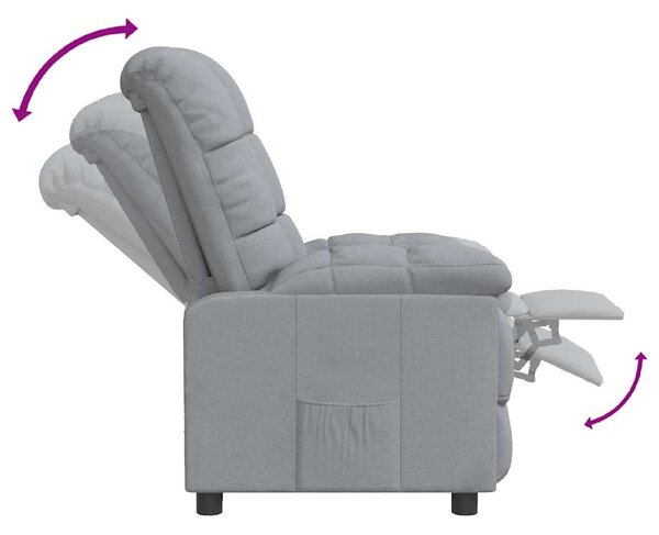 Polohovací křeslo světle šedé textil 289796