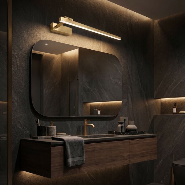 Toolight Rea, Koupelnové nástěnné LED svítidlo SWE032-1W 60cm BRUSH GOLD, OSW-20131