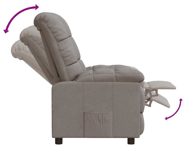 Polohovací křeslo taupe textil 289804