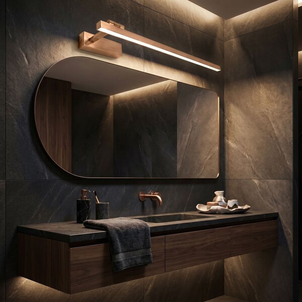 Toolight Rea, Koupelnové nástěnné LED svítidlo SWE039-1W 80cm BRUSH COPPER, OSW-20139