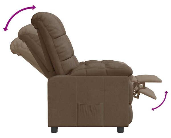 Polohovací křeslo hnědé textil 289800