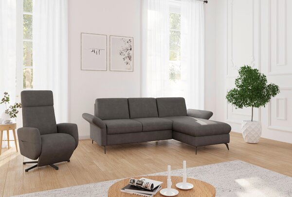 ROHOVÁ SEDAČKA, textil, barvy grafitu Sit & More - Sedací soupravy, Online Only