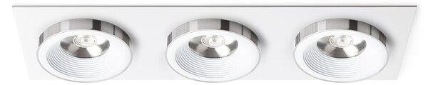 Zápustné LED svítidlo SHARM SQ III, bílá/chrom, 3× 10 W, teplá bílá 3000 K