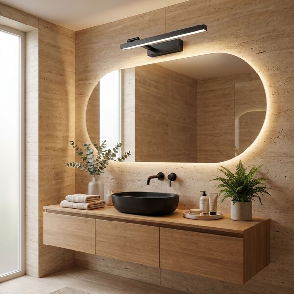 Toolight Rea, Koupelnové nástěnné LED svítidlo SWE034-1W 40cm BLACK, OSW-20133