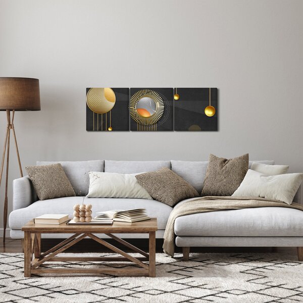 Obraz - Abstrakce (s hodinami) (90x30 cm)
