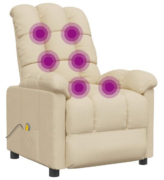 Masážní křeslo krémové textil 289815