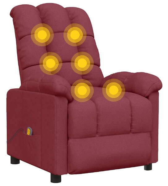 Masážní křeslo vínové textil 289809