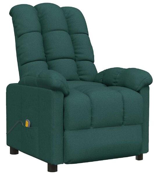 Masážní křeslo tmavě zelené textil 289812