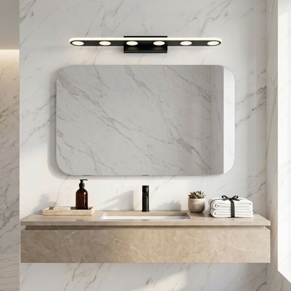 Toolight Rea, Koupelnové nástěnné LED svítidlo SWE055-W BLACK, OSW-20155