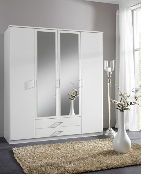 ŠATNÍ SKŘÍŇ S OTOČNÝMI DVEŘMI, bílá, 180/199/58 cm MID.YOU - Šatní skříně, Online Only