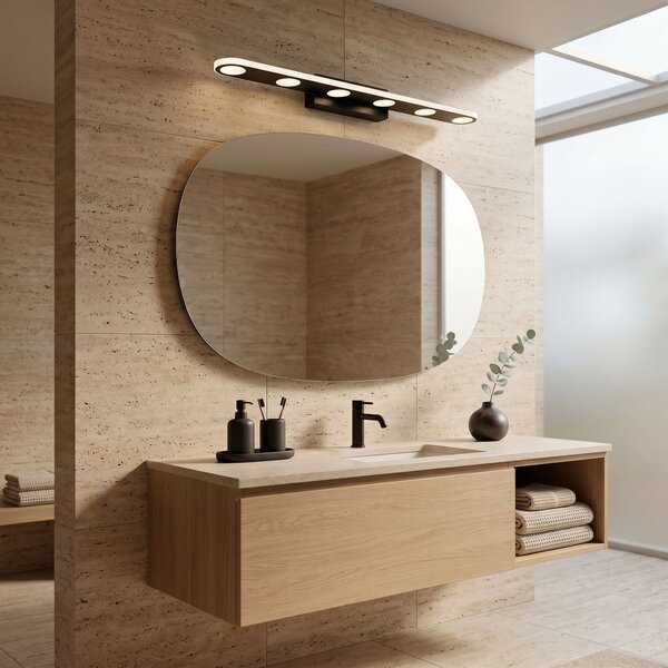 Toolight Rea, Koupelnové nástěnné LED svítidlo SWE055-W BLACK, OSW-20155