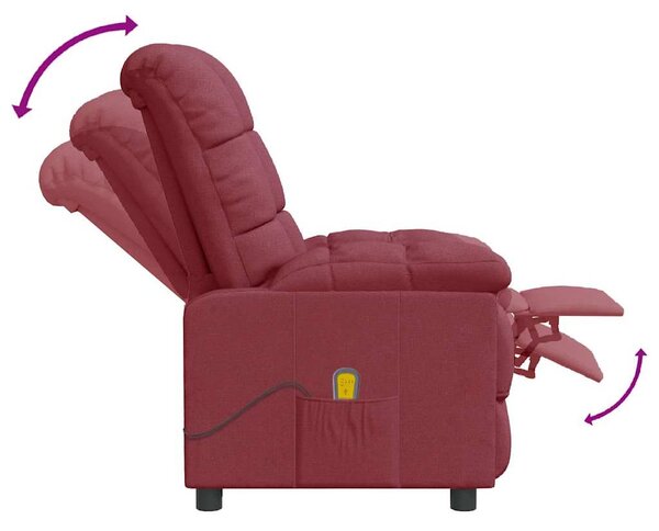 Masážní křeslo vínové textil 289809