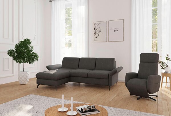 ROHOVÁ SEDAČKA, textil, barvy grafitu Sit & More - Sedací soupravy, Online Only