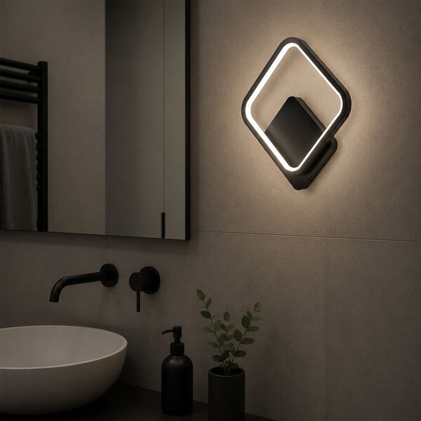 Toolight Rea, Nástěnné LED svítidlo LHJ122-W Černé, OSW-03276