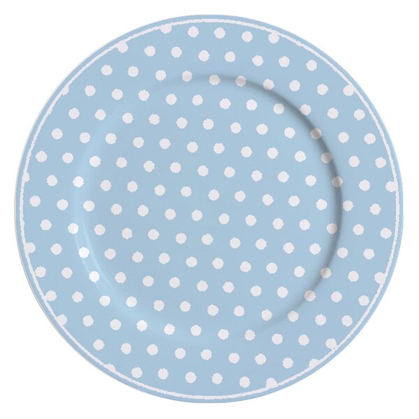 Porcelánový talíř dezertní s puntíky modrý 19 cm (ISABELLE ROSE)