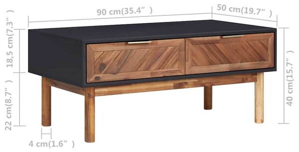 Konferenční stolek 90 x 50 x 40 cm masivní akáciové dřevo a MDF 289908
