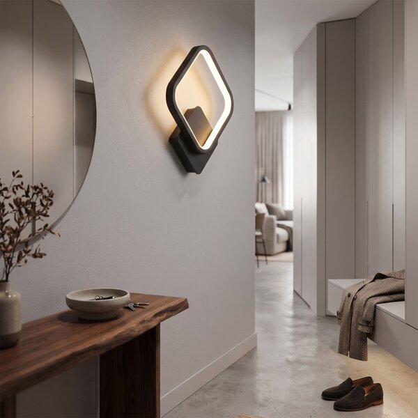 Toolight Rea, Nástěnné LED svítidlo LHJ122-W Černé, OSW-03276