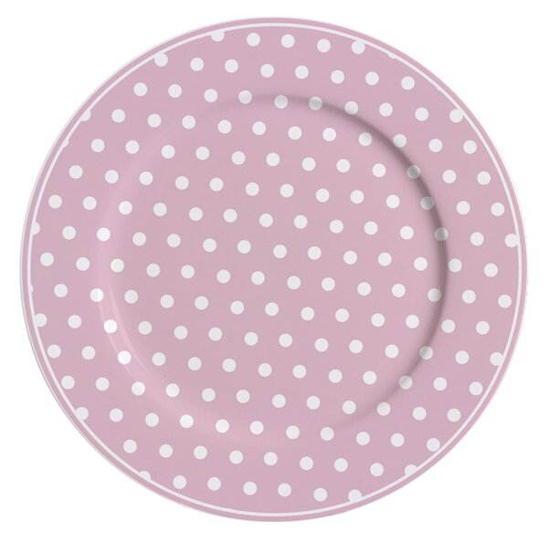 Porcelánový talíř dezertní s puntíky růžový 19 cm (ISABELLE ROSE)