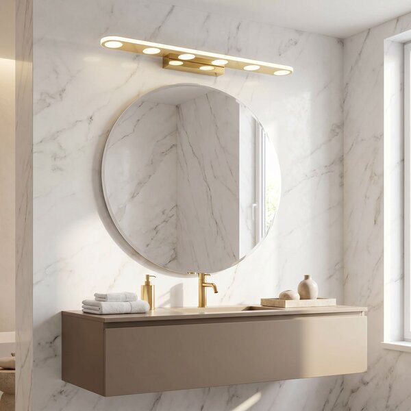 Toolight Rea, Koupelnové nástěnné LED svítidlo SWE057-W GOLD, OSW-20157