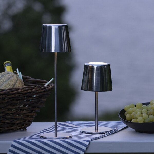 Brilliant G40939/68 Stolní AKU lampa XAANA broušený nikl USB-C , CCT