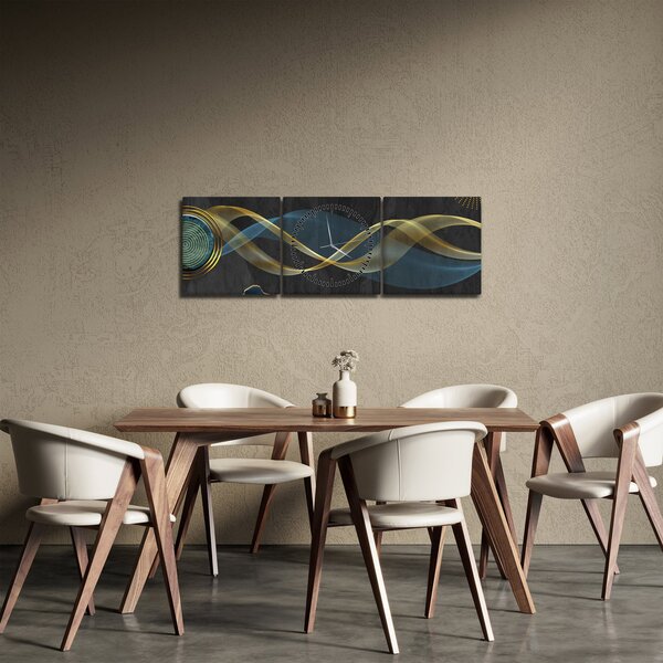 Obraz - Abstrakce (s hodinami) (90x30 cm)