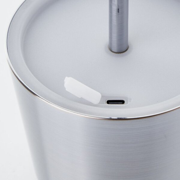 Brilliant G40939/68 Stolní AKU lampa XAANA broušený nikl USB-C , CCT