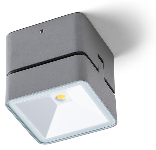 Venkovní přisazené nástěnné LED svítidlo FLAVIO SQ, světle šedá, 6 W, teplá bílá 3000 K, IP54