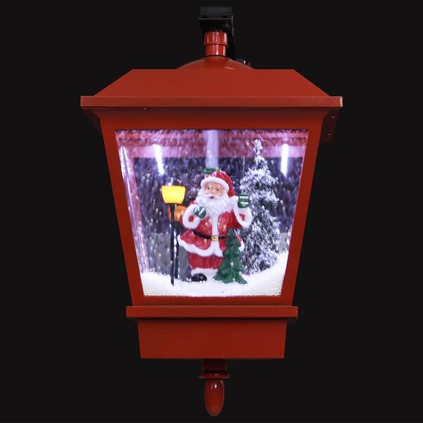 Vánoční závěsná lampa LED světla a Santa červená 40x27x45 cm 289927