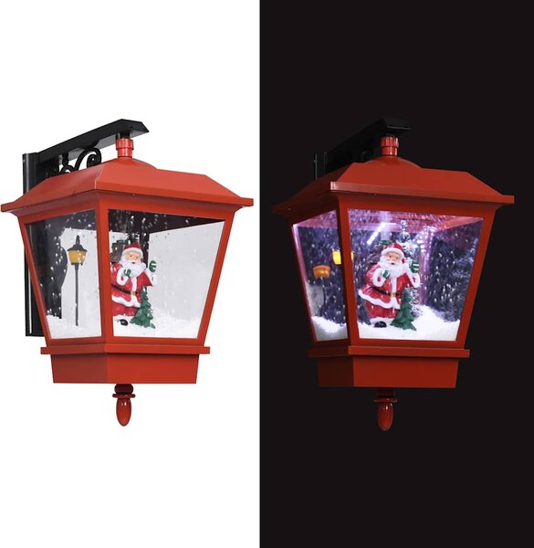 Vánoční závěsná lampa LED světla a Santa červená 40x27x45 cm 289927