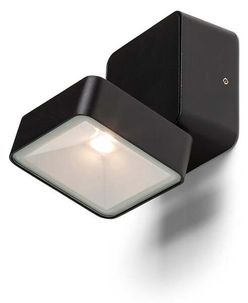 Venkovní přisazené nástěnné LED svítidlo FLAVIO SQ, černé, 6 W, teplá bílá 3000 K, IP54
