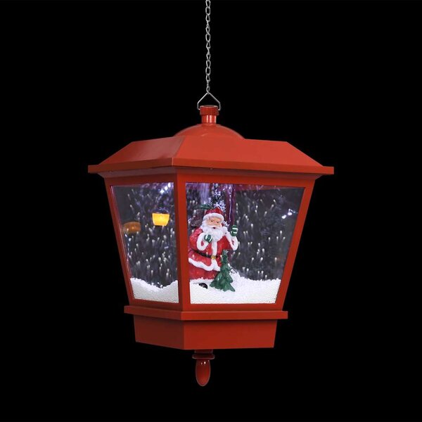 Vánoční závěsná lampa LED světlo a Santa červená 27x27x45 cm 289928