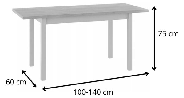 Signal Rozkládací jídelní stůl Adam 100/140 cm dub cremona torro/kašmír
