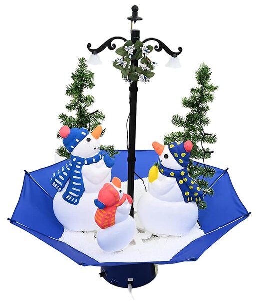 Sněžící vánoční stromek s deštníkovým stojanem modrý 75 cm PVC 289929