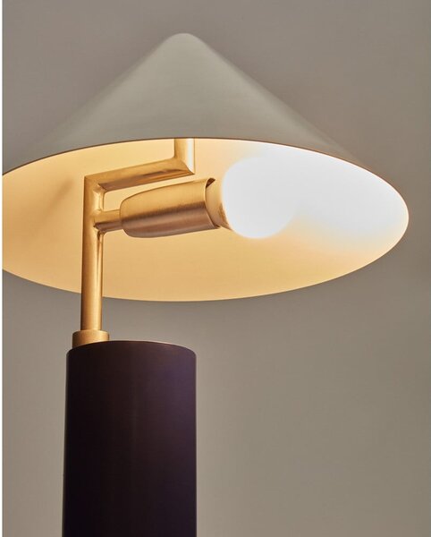 Tmavě modrá stolní lampa s kovovým stínidlem (výška 42 cm) Shiva – Kave Home