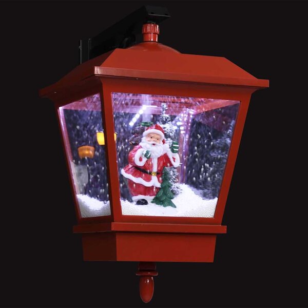 Vánoční závěsná lampa LED světla a Santa červená 40x27x45 cm 289927