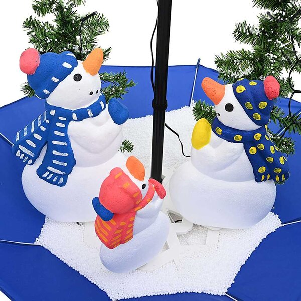 Sněžící vánoční stromek s deštníkovým stojanem modrý 75 cm PVC 289929