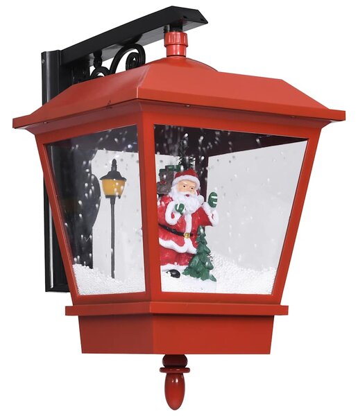 Vánoční závěsná lampa LED světla a Santa červená 40x27x45 cm 289927