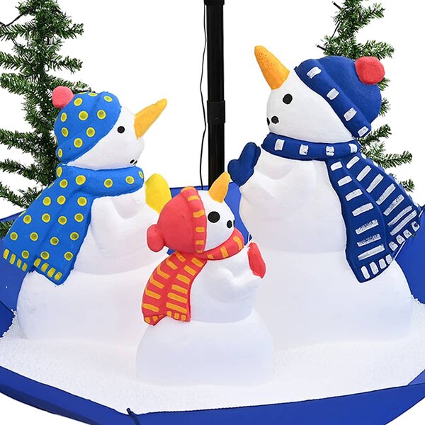 Sněžící vánoční stromek s deštníkovým stojanem modrý 170 cm PVC 289930