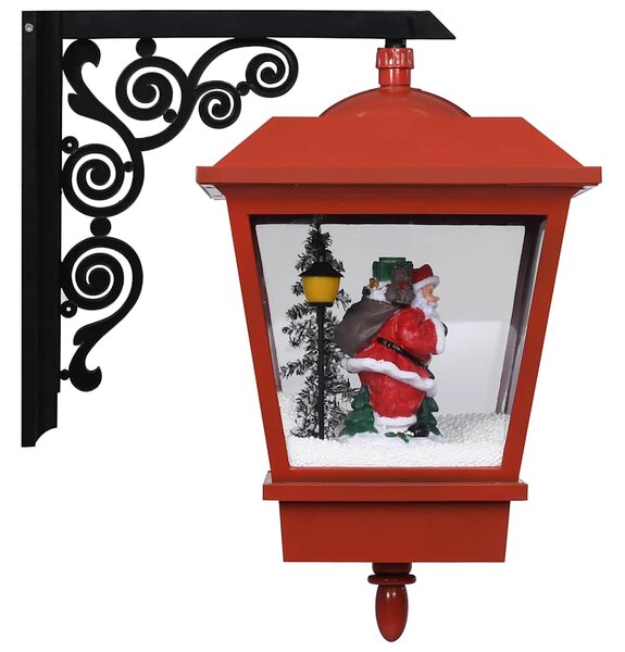 Vánoční závěsná lampa LED světla a Santa červená 40x27x45 cm 289927
