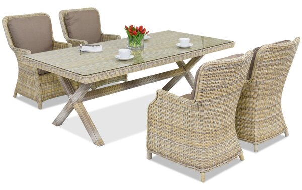 Polyratanová jídelní souprava London pro 4 osoby Garden Point béžová
